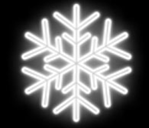Светодиодная снежинка Белая Дюралайт 60 см (0,6м)