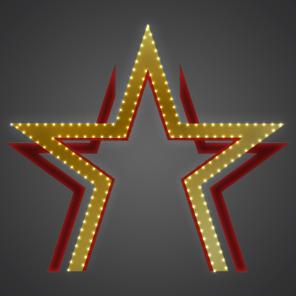 Арка «Звезда золотая» с лампочками, 350x350см