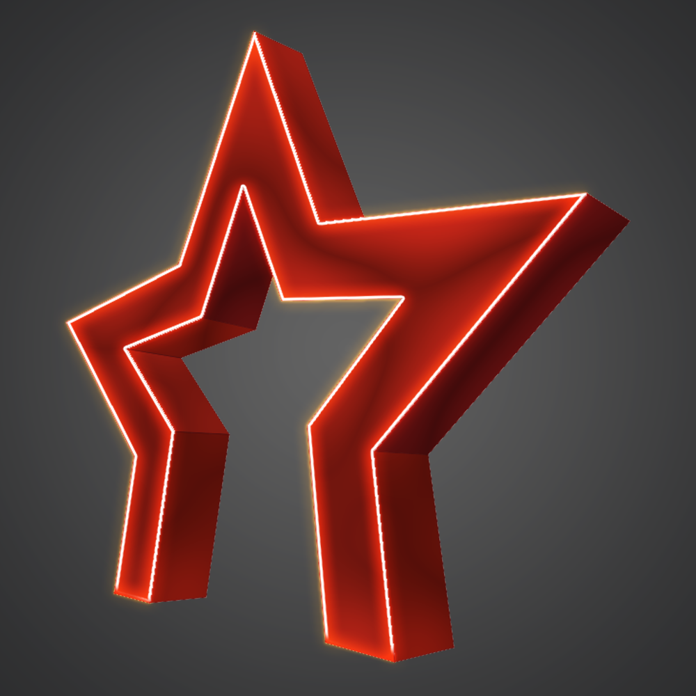 Арка световая «Объемная Алая звезда»,	 400x400см