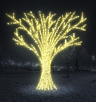 Дерево объемное 3D и из алюминия  с низковольтными DIP светодиодами Варианты: 5м