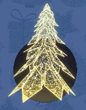 Елка светодиодная  "Рождественская"  золотая/тепло белая 10м