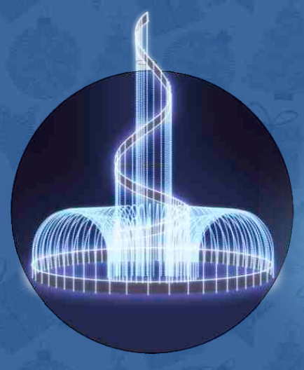 Каркасный фонтан Альфа (имитация фонтана) с мерцанием объемный 3*2,6м