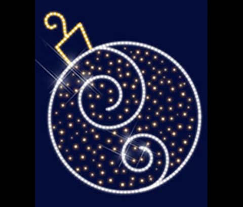 Консоль светодиодная новогодняя 70х85см Елочный шар Узор