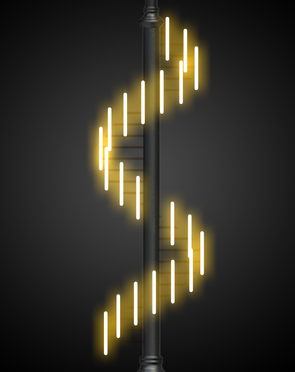Консоль световая на опору освещения «Спираль длинная» 250см