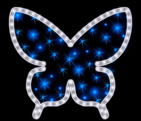 Панно новогоднее светодиодное бабочка 50см