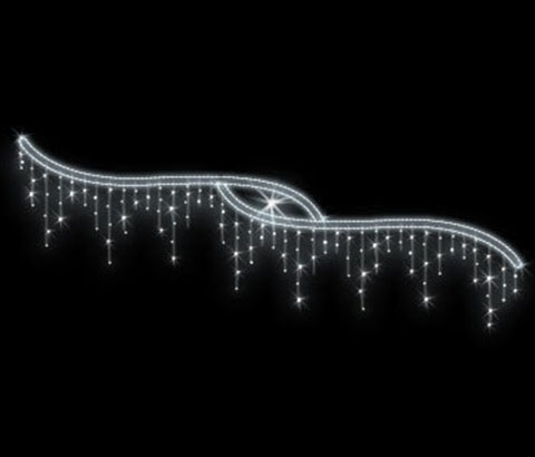 Перетяжка новогодняя светодиодная консоль Волны с бахромой каркас дюралайт секция 3м