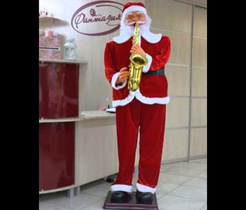 Санта Клаус Дед Мороз саксофонист 180 см танцует и поет