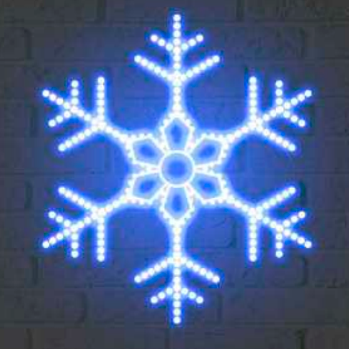 Снежинка классическая из Дюралайта светодиодная 87см
