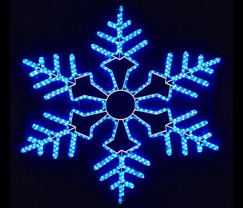 Снежинка светодиодная Синяя дюралайт 90 см